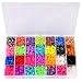 Glonova 11800+ Rubber Bands Bracelet Kit Loom Bands Kit for Kids Bracelet Making Kit, 11050 Rubber Bands, 3 Backpack Hooks, 30 Charms, 235 Beads, 550 Clips, 5 Tassel, Organizer