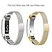 SWEES Metal Bands Compatible for Fitbit Alta HR Bands, 2 Pack Milanese Loop Mesh Stainless Steel Magnetic Wristband Replacement with Fitbit Alta/Alta HR Band Women Men Small Large, Silver, Gold