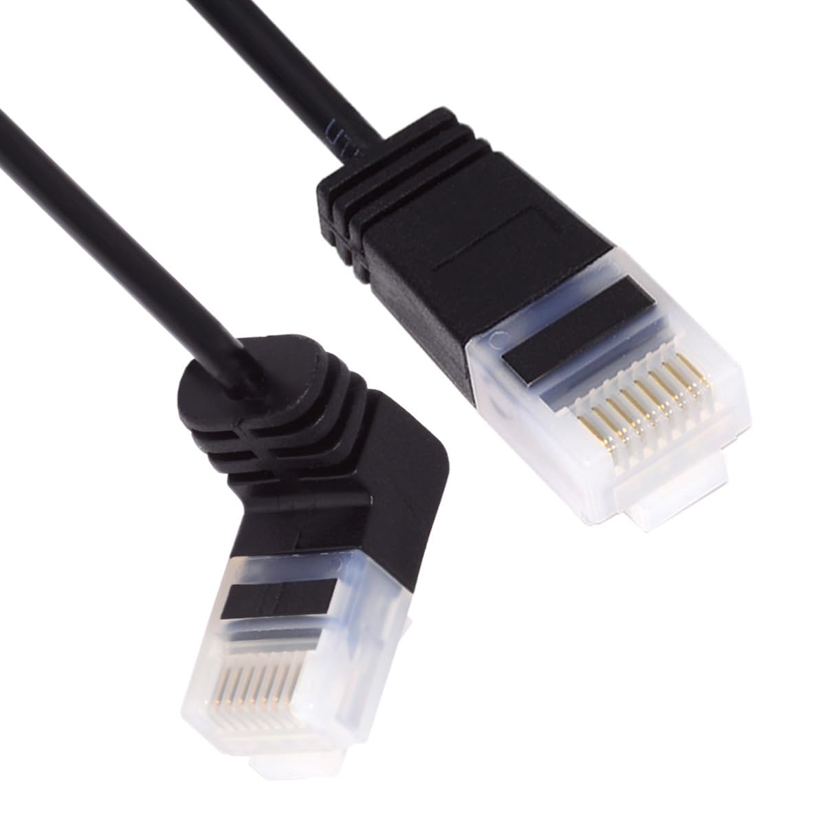 CY Ultra Thin Slim Cat6 Ethernet Cable RJ45 Up Angled UTP Network Cable Patch Cord 90 Degree Cat6a Lan for Laptop Router TV BOX