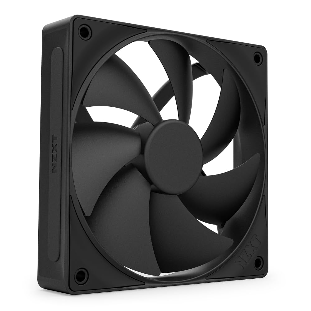 NZXT F120P | 120 mm Gehäusekühler mit statischem Druck | Ideal für Radiatoren und Kühlkörper | Hoher statischer Druck | Hinten abgeschrägter Einlass | Hydrodynamische Gleitlager | PWM | Schwarz