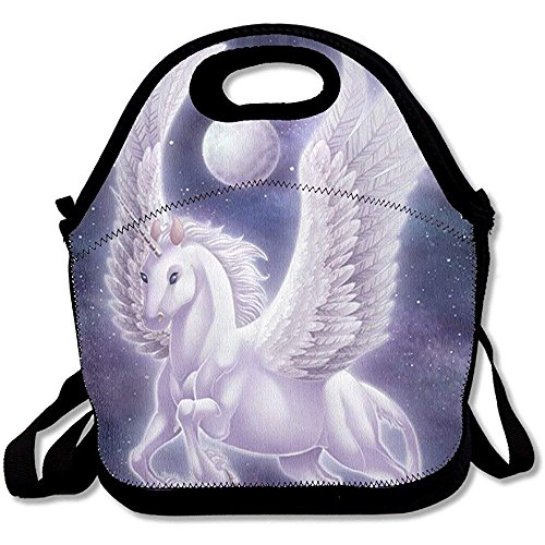 Reusable Lunch Bag Flying Unicorn Food Handbag Custom Lunch Holder Printed Lunch Tote Bag Multi-function Lunch Box Organizer For Adults And Kids