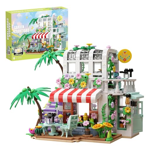 Uniiking® Flower House Building Set with Lights, 755 Pcs Garden House Building Toys,Build a Greenhouse Model, Birthday Gift for Adults Boys Girls 6+