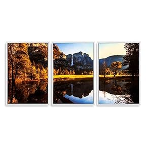 3 Piece Framed Canvas Wall Art for Living Room, Bedroom Waterfall in Deep Forest of Croatia Canvas Prints for Modern Home Decoration Ready to Hang - 16"x24"x3 Panels