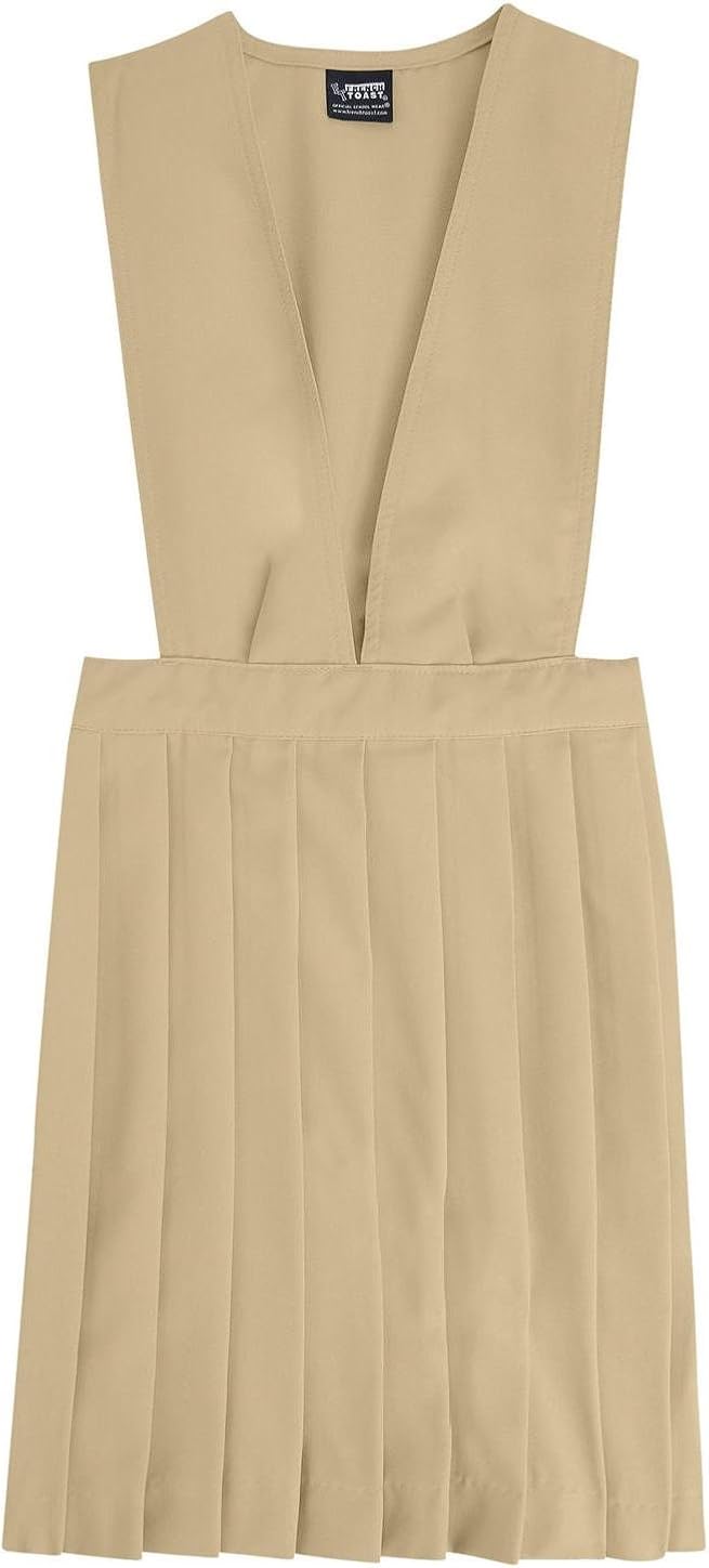 French Toast School Uniform Girls V-Neck Pleated Jumper: Clothing