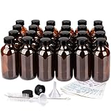 PINIWON 24 Pack 4 oz Amber Glass Bottles, 120ml