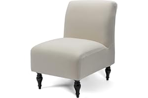 Liykimt Armless Accent Chair Cover Slipcover,Slipper Chair Stretch Spandex Removable for Armless Chair Furniture Protector for Living Dining Room Hotel (Beige, 1)