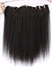 Persephone Kinky Straight Headband Wigs for Black Women Italian Yaki Human Hair Wigs Glueless None Lace Front Machine Made Wigs 150% Density Natural Color (19 Inch)