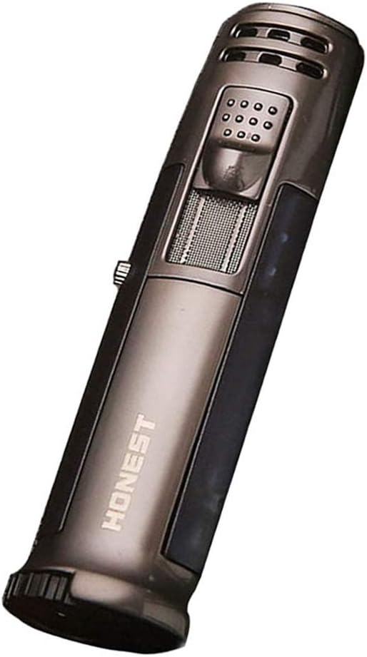 HaoHaiYoo Cigar Jet Lighter Metal Torch Flame Lighter Butane Gas Refillable Windproof Pipe Lighter Gift Package (No Gas)