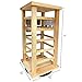 Ikee Design Natural Wood Rotating Jewelry Tower, Earring and Earring Card Storage Display Holder Stand for Store, Showcase, Tradeshow and Home, 7