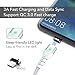 2 Pack Magnetic Micro USB Cable, WMZ Nylon Braided Data Charger Cord with Metal Plug LED Indicator Light Charging for Samsung S2 S3 S4 S6 S7 Edge, Note 2/3/4/5, Tab S2 S LG (3.3 Feet/1M Sliver)