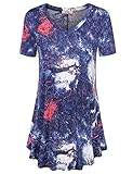 Tunics for Women,Vivilli Ladies Classic Swing Flare Mini Dress Deep Blue Large