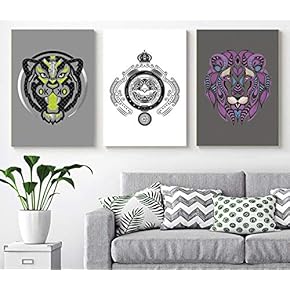 3 Panel Wild Beast Painting Wall Decor for...
