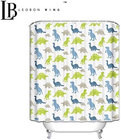 Colorful Bambini Dino Park Bathroom Shower Curtain by Ocean color