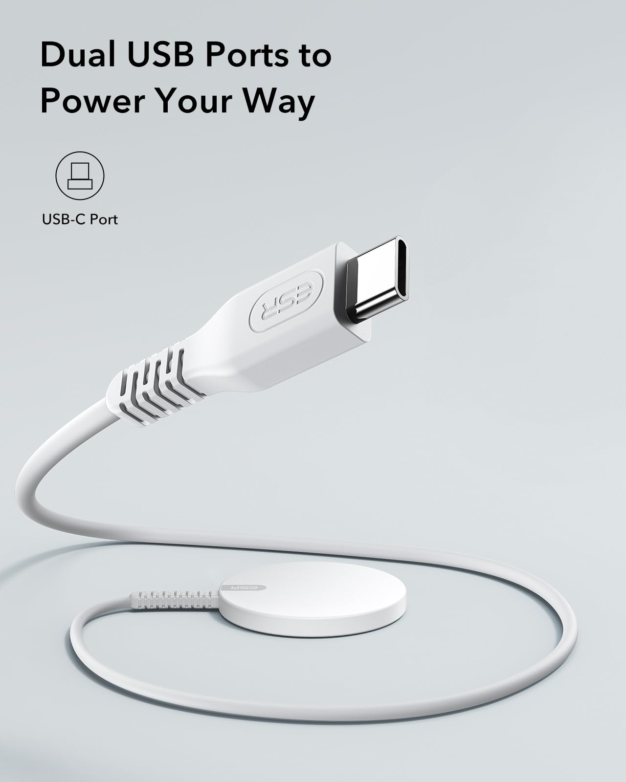 ESR für Magsafe Ladegerät, Wireless Charger für iPhone 17/17e/16/15/14/13/12 Series, AirPods 4/3/2 Pro, Samsung S26 Series, Induktive Ladestation mit 1,5m Verstärktem Nylonkabel, Weiß(Ohne Netzteil) 5