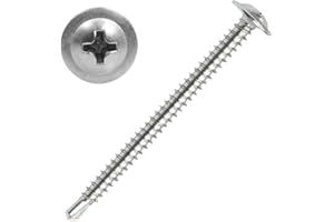 KUPROWIN #8 x 2 Sheet Metal Screws，410 Stainless Steel Modified Truss Head Fast Self Tapping Screws, Phillips Drive Self Drilling Screws for Metal Plastic & Wood (90 Pack)