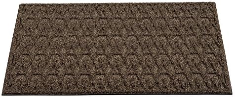 Amor Home Front Door Mat Shoe Scraper Artificial Turf Grass Welcome Indoor Outdoor Rug, 17x30, Taupe