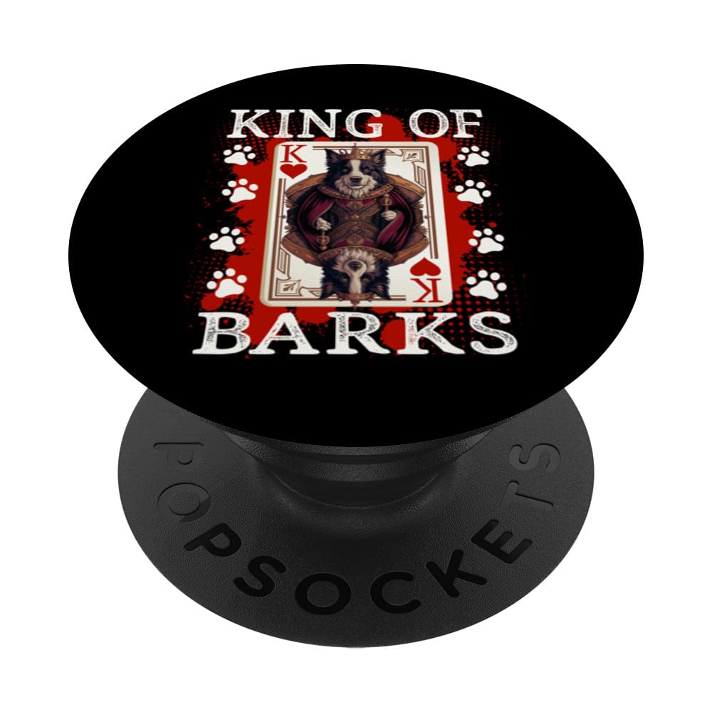 Border Collie King of Hearts/Barks Poker Card Border Collie PopSockets Swappable PopGrip
