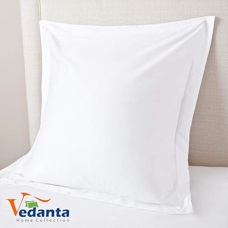 European Square Pillow Shams Set Of 2 White 600 Thread Count 100