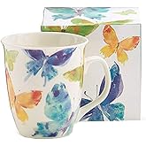 Burton & Burton, Watercolor Butterflies Porcelain Mug