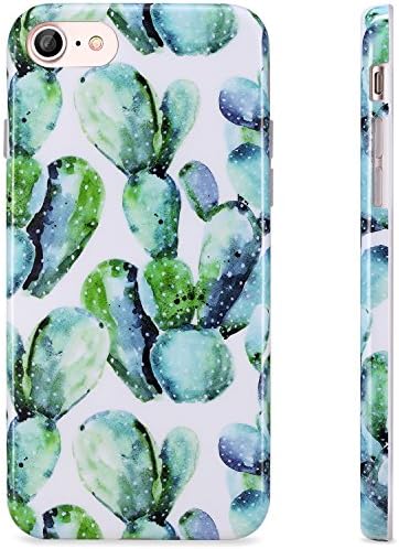 iPhone 7 Case Cacti Design, KINFUTON iPhone 7 Phone Case, IMD TPU Anti Scratch Sleek Soft Case, Compatible with iPhone 7 4.7" (Cacti-K23)