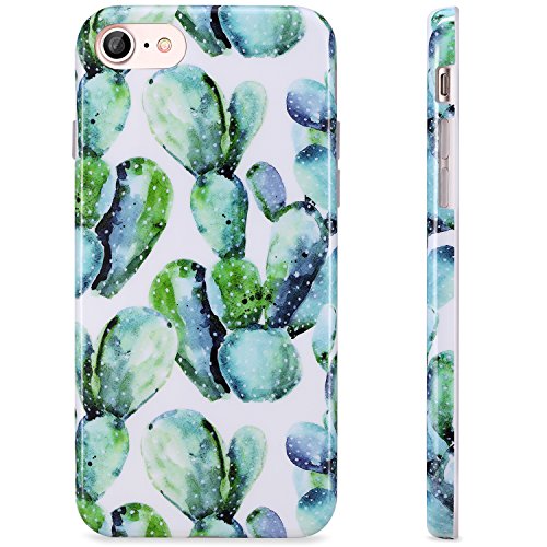 iPhone 7 Case Cacti Design, KINFUTON iPhone 7 Phone Case, IMD TPU Anti Scratch Sleek Soft Case, Compatible with iPhone 7 4.7" (Cacti-K23)