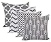 Accent Home Cotton Canvas Throw Cushion Cover Printed Both Side For Home Sofa Couch, Chair Back Seat,4pc pack 18x18