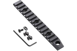 TuFok 13-Slot Alumimun Picatinny Rail for Mlock - Thin 0.37in Height Rail Section Adapter Mount with Socket for 3/8" QD Sling Mount Attachment