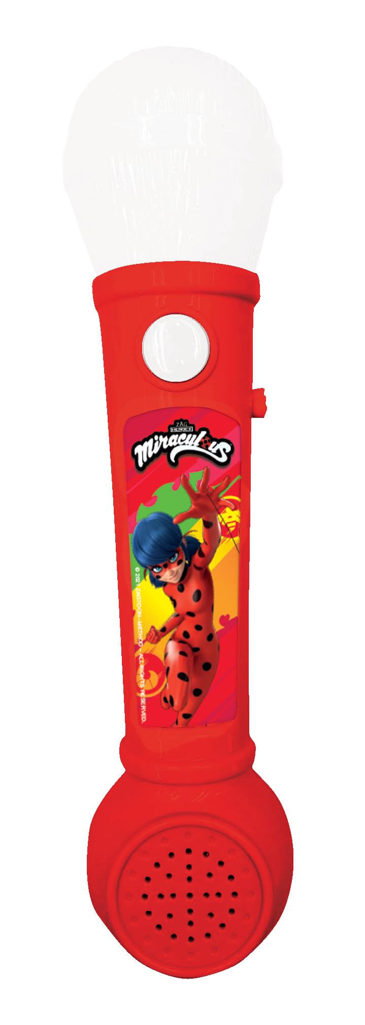 LEXIBOOK, Miraculous Ladybug Cat Noir, Lighting Microphone for children, musical toy game, built-in speaker, light effects, demo melodies included, red, MIC80MI