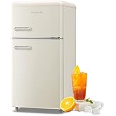 Frigidaire EFR840-Cream EFR840 Retro Mini Fridge with Freezer & Side Bottle Opener-Small 2 Door Refrigerator for Office Bar or College Dorm Room-3.1 Cu Ft (Cream) on Fridge.com
