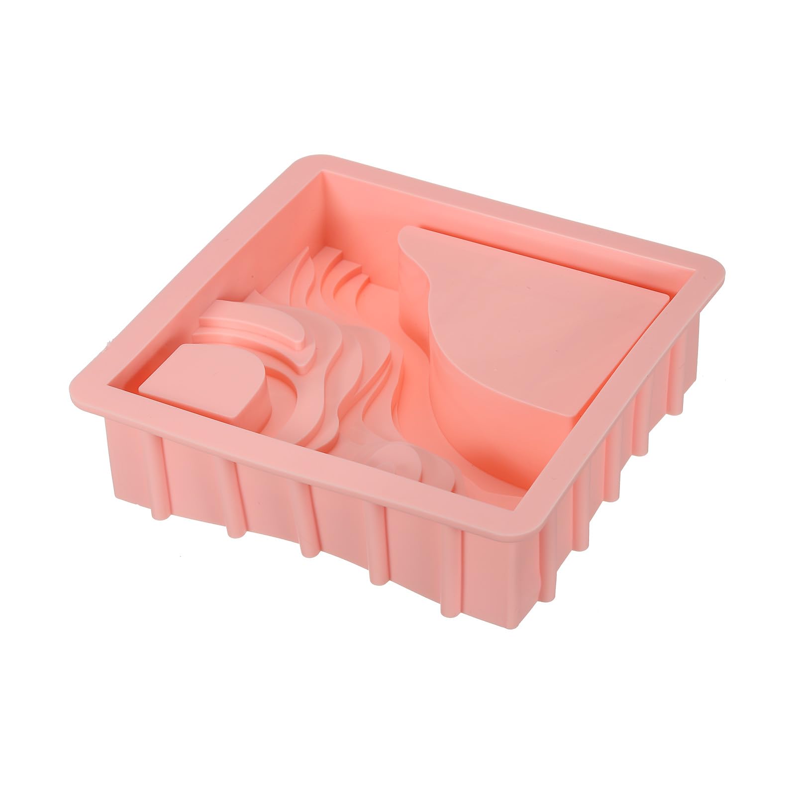 PATIKIL Silicone Planter Mold, Square Flower Pot DIY Terrace Succulent Epoxy Resin Concrete Cement Mould for Home Desktop Decor, Pink