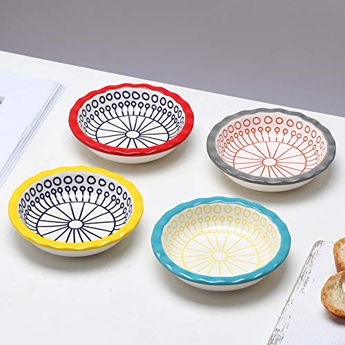 Mini Pie Pan Ceramic Pie Dish Set of 4 Individual Pie Plate Round Pie
