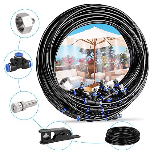 Misting Cooling System Kit 26.2 FT with Two More Spare Replacement nozzles for Patio