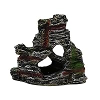 Sannysis Mountain View Aquarium Rockery Hiding Cave Tree Fish Tank Ornament Decoration (D)