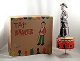 Karmakara Wind-Up Collectible White Tin Toy Tap Dancer With Cane Vintage Collectible Box