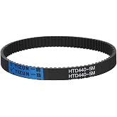 HiPicco HTD 5M Timing Belts, 440mm Pitch Length x 15mm Width x 3.8mm Height | 5mm Pitch Rubber Pulley Timing Belt 88 Teeth Closed Loop Synchronous Belt
