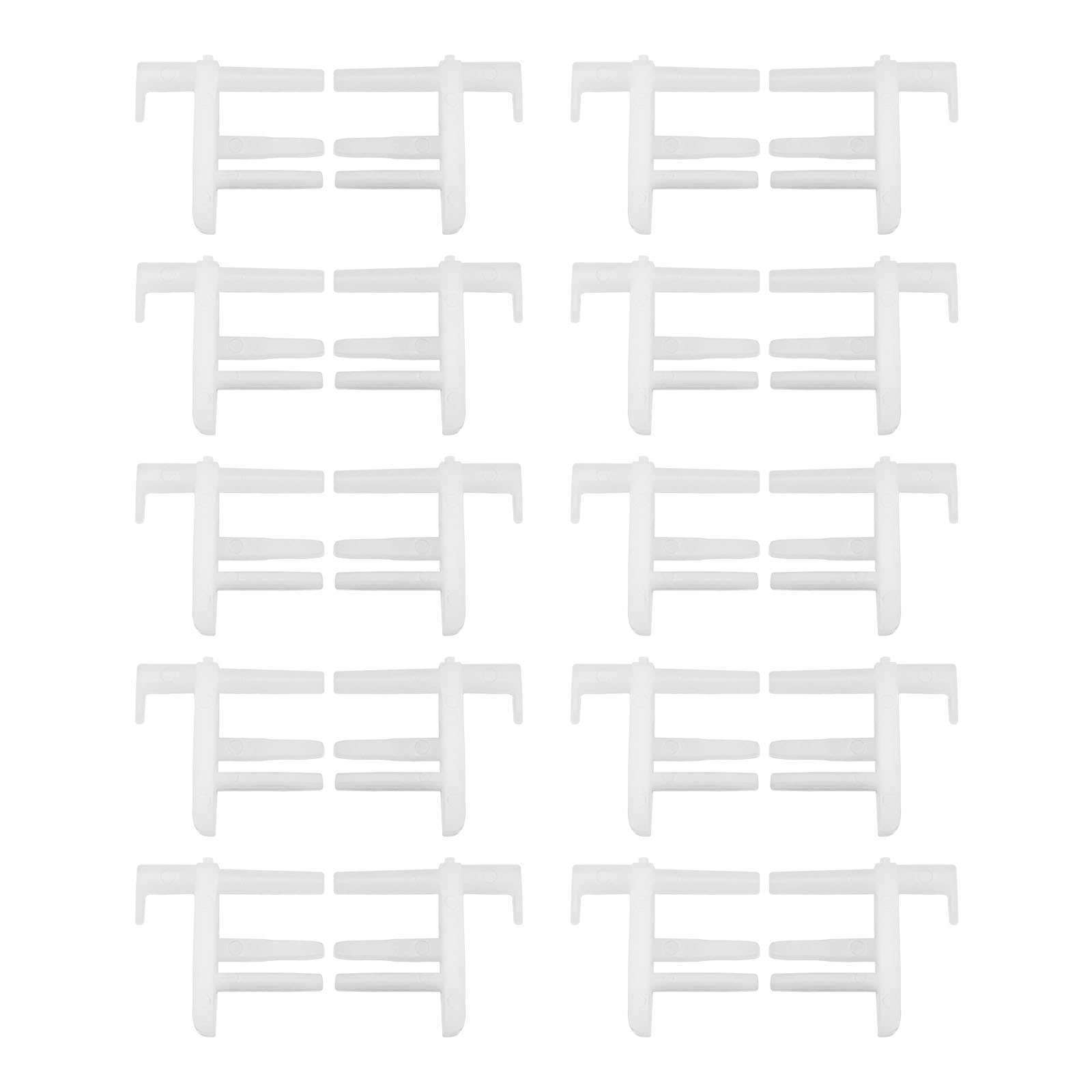 ECSiNG 20Pcs Window Blind End Clips Left & Right SE910411 Model Window Blinds Hidden Clip Car Accessories 28x26mm ABS Plastic White