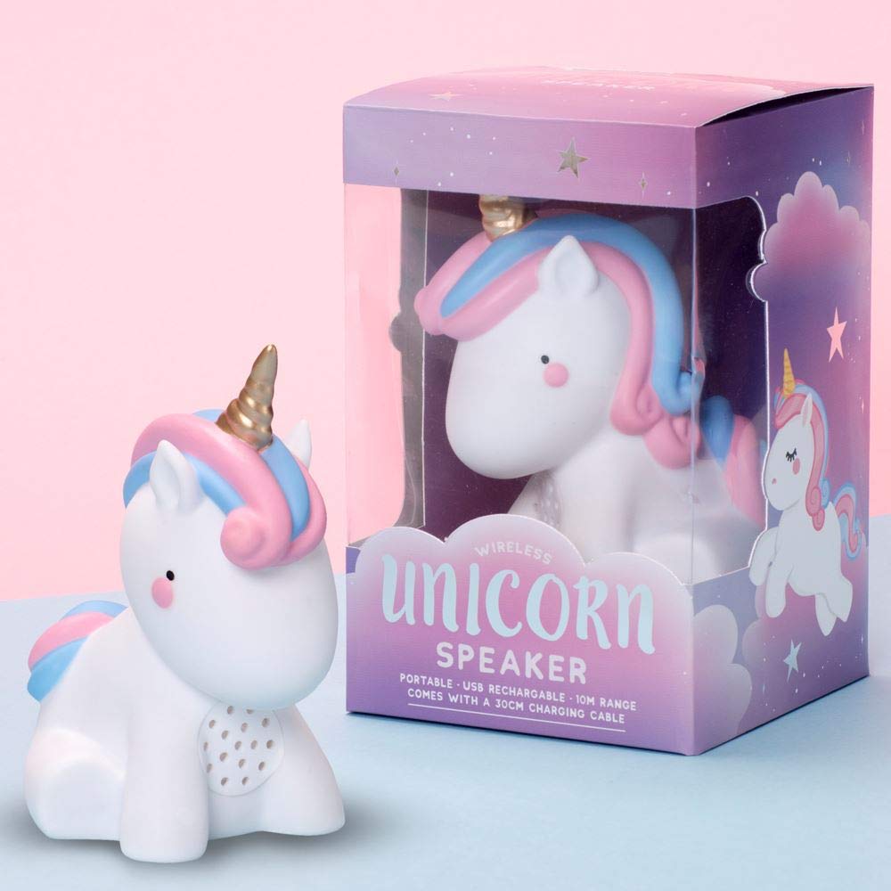 Fizz Creations Unicorn Wireless Speaker Blue Tooth, 10cm x 13cm