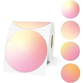 Yeachlaing 3 Inch Pink Round Thermal Sticker Labels, Self-Adhesive Circle Direct Thermal, Multi-Purpose Roll for DIY Logo Design, QR Code, Name Tag (410 Labels, 1 Roll)