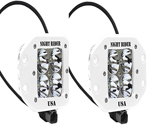 Night Rider USA Flush Mount 40 Watt Pair of Led Work Lights White with Wiring Harness