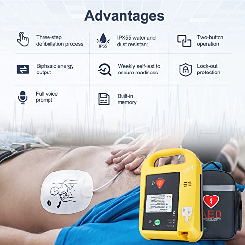 Defibrillator Portable AED Machine Automated External Biphasic