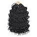 DAIRESS (6 Packs) 14Inch 35strands Wavy Senegalese Twist Crochet Hair Braids Wavy Ends Free Synthetic Hair Extensions Kanekalon Curly Crochet Twist Braiding Hair (#1B Black)