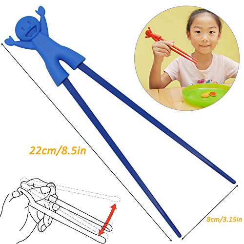 6 Pairs of Easy-to-Use Training Chopsticks with Helpers, SourceTon's Training Chopstick for Right or Left-Handed Kids Teens Adults Beginners.- Smile