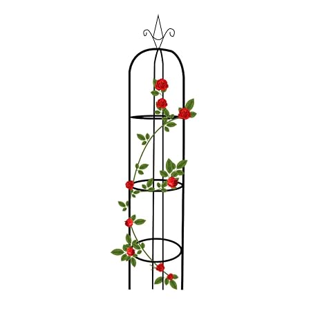 ecotrellis, Pilar enrejado, Negro, 15 cm de diámetro, 75 cm de ...