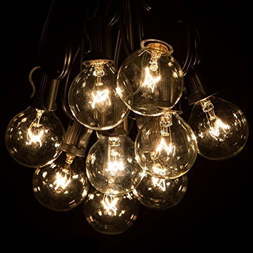 25Ft Globe String Lights with 25 G40 Bulbs Vintage Patio Garden Light string for Deco Outdoor lights string for Party (25Ft)