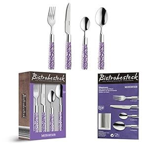 Amefa Juego de cubiertos para bistro, 16 piezas, cuchara, tenedor y cuchillo