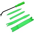 Ziciner 5 PCS Auto Trim Removal Tool Kit, No Scratch Car Door Panel Removal Tool, Plastic Clip Fastener Remover Pry Tool Set for Audio Dashboard Dismantle, Car Accessories (Green)