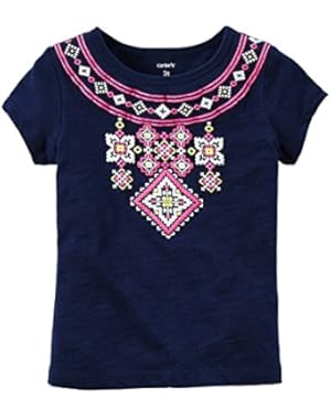 Carters Puff-Print Girls Baby Tee