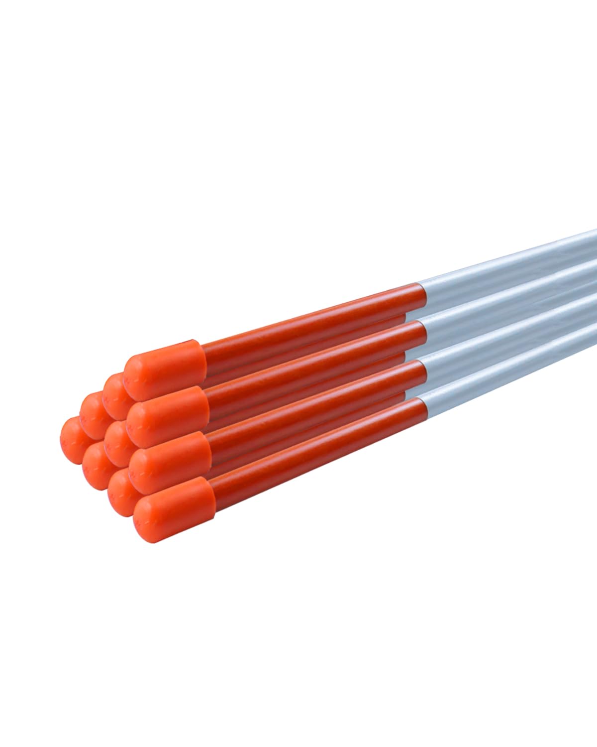 Photo 1 of 10 pcs Driveway Reflective Markers - 48 inch Snow Stakes with Highly Visible Reflective Tape, 1/4 inch Dia Snow Pole Stake for Parking, Home, Road