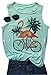 Women's Animal Flamingo Bird Graphic Tank Tops Sleeveless Vest T-Shirt (Green,Medium)