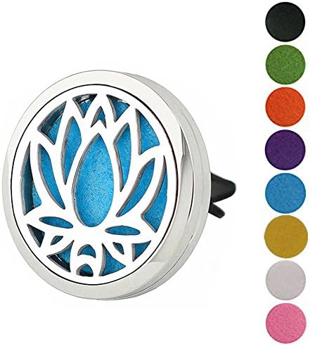 Jenia Aromatherapy Essential Oil Diffuser Vent Clip - Car Air Freshener Stainless Steel Locket - Improve Air Quality